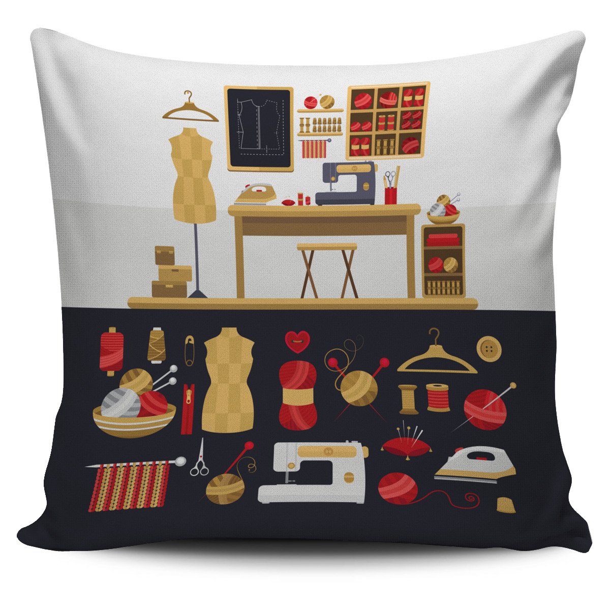 Sewing Nook Pillow Cover Square Pillow Decorative Gift For Home Decoration 45x45cm