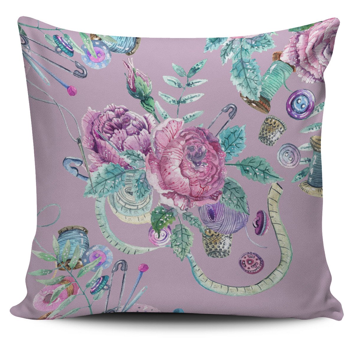 Watercolor Sewing Pillow Cover Square Pillow Decorative Gift For Home Decoration 45x45cm