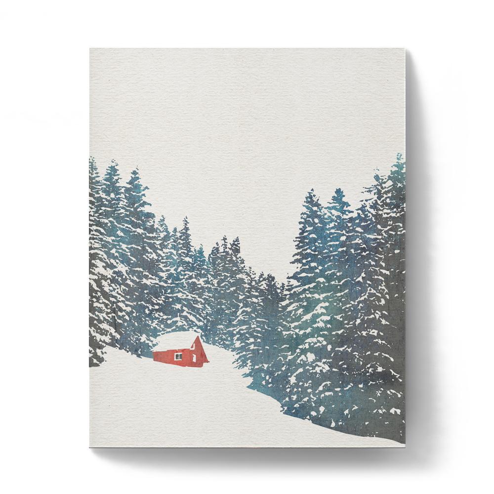 Snowy Cabin Poster Prints Wall Art Gift For Home Decoration12x18 16x24 24x36 32x48 Inches